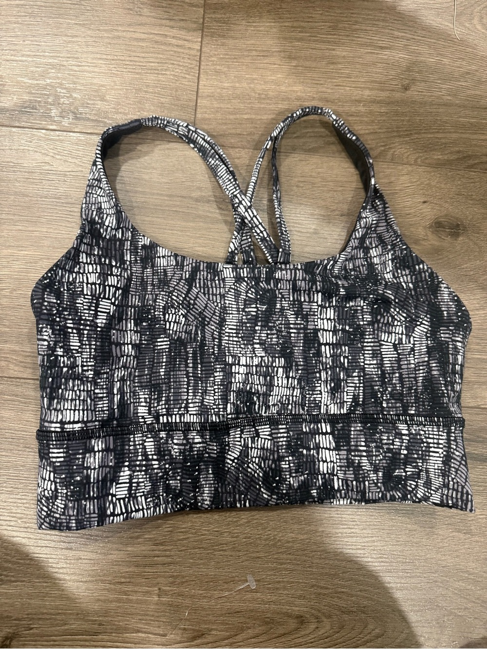 Black & White Lululemon  Strappy Sports Bra